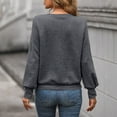 thumbnail image 3 of tarylea Crew Neck Sweatshirt for Women Solid Color Long Sleeve Pullover Cinch Cuff Dressy Tops Casual Loose Fall Tops, 3 of 5