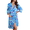 Aqua Floral, variant on Robes for Women Knee Length Kimono Bathrobe Lightweight 3/4 Sleeve Sleepwear soft Loungewear with Pockets