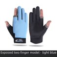 thumbnail image 4 of Guantes de ciclismo deportivo al aire libre de verano para hombres y mujeres, guantes de dos dedos para pescar con rocío, guantes de dedo completo con pantalla táctil y protección solar, 4 of 6