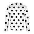 thumbnail image 4 of Bovxnpu Long Sleeve Shirts for Men Pullover Tee, Men's Long Sleeve Crew Neck Polka Print Trendy Casual Casual Comfy Tops, 4 of 5