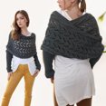thumbnail image 5 of Knitted Double Sleeve Scarf,Scarf with Sleeves for Women,Women's Knitted Double Sleeve Scarf,Hollow Shawl Scarf With Sleeve,Sweater Scarf for Women,Dark Gray, 5 of 8