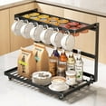 thumbnail image 7 of Coffee Bar Organizer with K Cup Holder, 2-Tier Metal Countertop Station for Pods, Syrups, Mugs, Coffee Condiments & Accessories,No-Assembly Required, Black, 7 of 7