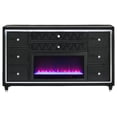 thumbnail image 3 of Coaster Lorient 8-Drawer Velvet Upholstered LED Flame Box Dresser in Black, 3 of 14