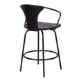 thumbnail image 4 of Payton 26" Swivel Black Wood and Metal Bar Stool, 4 of 6