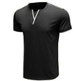 thumbnail image 3 of YYDGH Men's Short Sleeve Henley T Shirts Casual Slim Fit Summer Basic Plain Beefy Tee Shirts Black S, 3 of 4