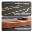 thumbnail image 3 of Mesa de Póker Premium Plegable Ovalada para 10 Jugadores SereneLife, Mesa de Casino, con Baranda Acolchonada Resistente al Agua, 10 Portavasos, Superficie de Fieltro Marrón, Tablero de Black Jack, 3 of 5