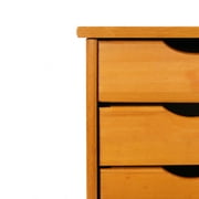 Jela Solid Wood 6 Drawer Roll Cart in Med Pine