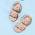 thumbnail image 4 of JAJAHO Girls Sandals Summer Open Toe Floral Design Outdoor Hook And Loop Flat Shoes For Little/Big Kids Lovely Shoes, 4 of 9