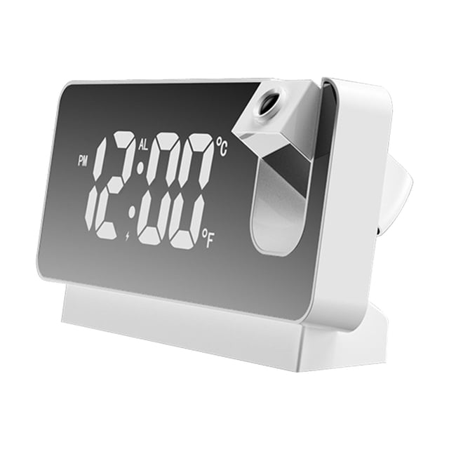Pcksrro Small household appliances deal!Mirror Projection Clock LED Large Screen Display Mute Electronic Projection Alarm Clock