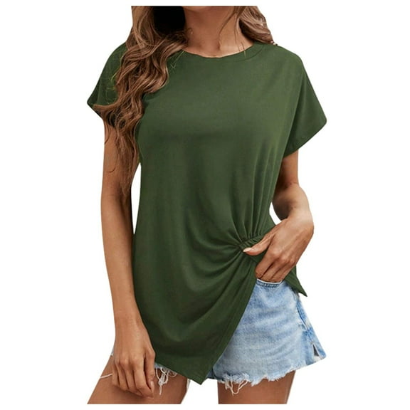 Women Blouses Womens Soft Tee Shirts Shirt Workout Women Long Sleeve Mens Shirts 5 Short Petite Long Sleeve Tops Tunic Sweater Juniors Slim Fit Womens Tunic Tips Athletic Spandex Green L