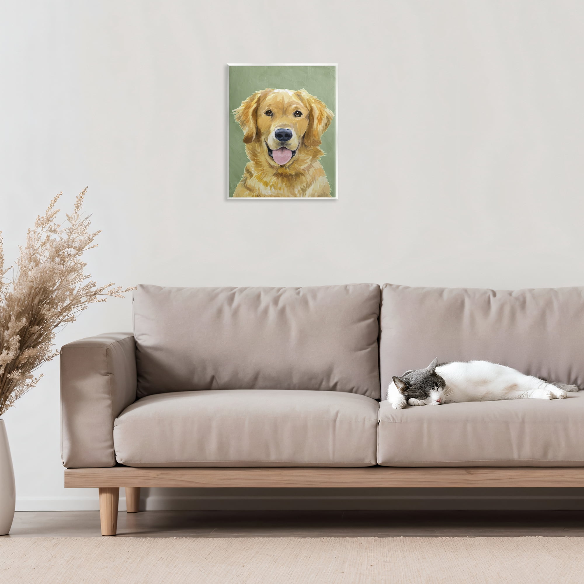 Stupell Industries Smiling Golden Retriever Portrait Wall Plaque Art, design by Lil' Rue