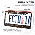 thumbnail image 3 of Aluminum License Plate Frame 2 Pack Car Exterior Accessory Car Tag Holder for Front Rear Plates Cars Decor Skeleton Carrying Pumpkin, 3 of 6