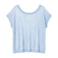 thumbnail image 3 of Vinsonshop Crochet Swimsuit Cover Ups for Women Short Sleeve Knit Sweater Hollow Out Mesh Tops Casual Summer Beachwear Sheer Bathing Suit Pullovers Tunic Blouse Sky Blue S, 3 of 3