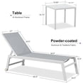 thumbnail image 3 of PURPLE LEAF Oversize Outdoor Chaise Lounge Set of 3， White Aluminum Lounge Adjustable Chairs with Wheels and Table for Patio Deck Pool Yard,Jade Green, 3 of 9