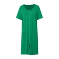 thumbnail image 5 of XIAONU Women's Solid Zip Front Pocket Mini Sleepwear Loose Short Sleeve Split Neck Loungewear Soft Sleek Sleep Nightgowns, 5 of 6