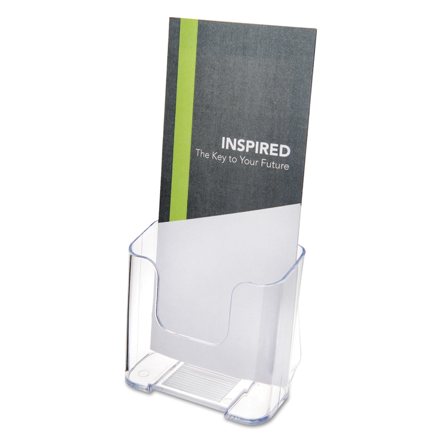 Plymor Clear Acrylic Tri-Fold Brochure Literature Holder Fits 4.125 W Items 2 Pack for Counter/Slatwall