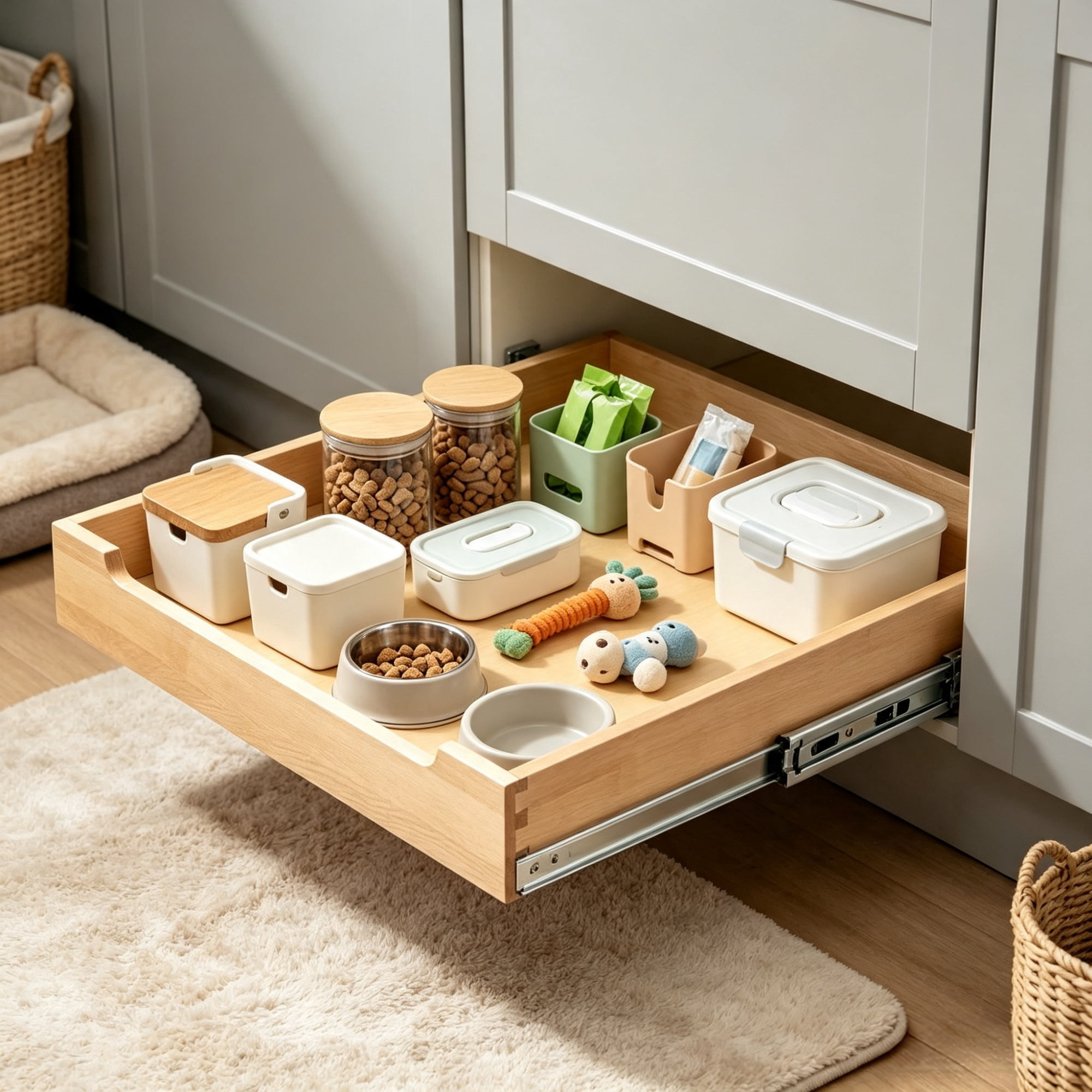 20" x 21" Pull Out Cabinet Organizer, Soft Close Slide Out Shelf for Kitchen & Bathroom Pantry