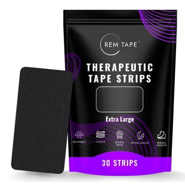 REM Tape™ (30 Strips, XL Size) Mouth Tape For Sleeping. Reduce Snoring & Dry Mouth. Hypoallergenic, Medical Grade. One Month Supply.