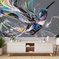 thumbnail image 3 of Idea4wall 4pcs Colorful Painted hummingbird Stick Wallpaper Removable Wall Murals Large Wall Stickers for Home Decoration, 72"x96", 3 of 5