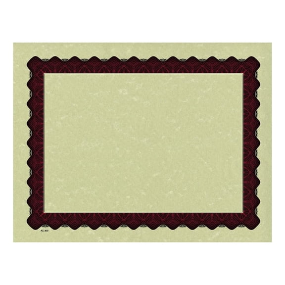 Great Papers! Metallic Border Printed Parchment Certificates, 8 1/2" x 11", Red, Pack of 25