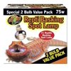 Zoo Med Repti Basking Spot Lamp 2 Bulb Value Pack, 75 Watt