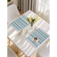 thumbnail image 5 of Colored Stripes Placemats Set of 6, Modern Abstract Pink Blue Turquoise Lines Placemats for Dining Table, Place Mats for Kitchen Tabletop, Waterproof Wipeable Dining Table Mats Set, 5 of 9