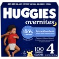 thumbnail image 1 of Huggies Overnites Nighttime Baby Diapers, Size 4 (22-37 lbs), 100 Count, 1 of 9
