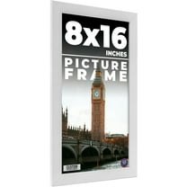 8x16 Frame White Real Wood Picture Frame Width 0.75 inches | Interior Frame Depth 0.5 inches |