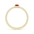 thumbnail image 2 of ANGARA Natural Oval Ruby Parallel Split Shank Ring with Accents in 14K Yellow Gold for Women (Size-6x4mm) | July Birthstone, Birthday, Anniversary, Jewelry Gift for Women | Natural Ruby Ring, 2 of 8