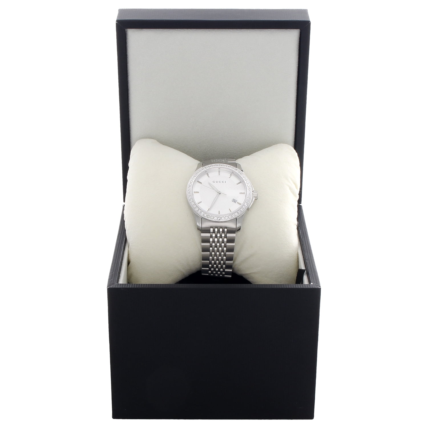 Gucci Ya126401 Genuine Diamond Watch Silver Dial G Timeless 38mm Steel 1.75 CT. Walmart