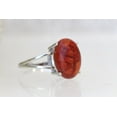 thumbnail image 2 of RED CORAL RING, Natural Stone Ring, silver sterling 925 ring, Engagement Ring, Bezel Ring, Woman's Ring, Minimalist Ring, Anniversary Gift, 2 of 4