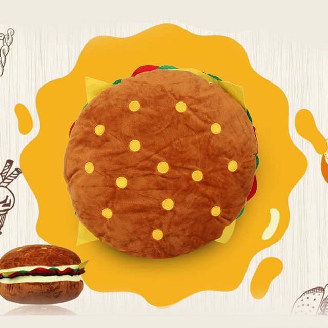 Heaveant Oreiller, Coussin de Burger de Simulation Lourd Coussin Lombaire Oreiller Lombaire Super Doux Enfant ménage Coussin