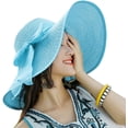 thumbnail image 1 of Gorros/turbantes de mujer Sombrero de paja de protección solar de ala ancha para mujer, sombrero suave plegable, sombrero de playa de protección UV de verano Zhivalor WMZL-1659-2, 1 of 3