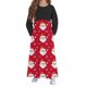 thumbnail image 4 of Vestido de manga larga con cuello redondo para niña, estampado navideño, manga larga, cuello redondo, bolsillos, falda larga informal para adultos, vestido de poliéster para niña., 4 of 5