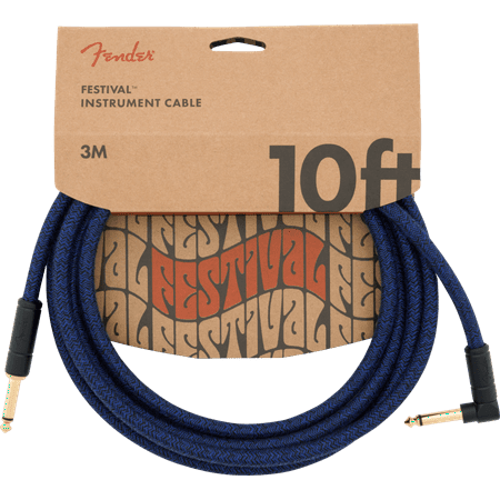 Fender® Festival 10' Angled Festival Instrument Cable, Pure Hemp, Blue Dream