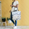 thumbnail image 4 of FORMRS Womens Canvas Tote Bag with Zipper Inner Pocket Shoulder Handbag, Light Blue Mountain, 4 of 7