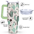 thumbnail image 3 of 40oz Cactus Seamless Pattern Stainless Steel Flip Straw Tumbler Spill Proof Travel Cup Double Wall Vacuum Insulated Coffee Mug with Top Handle, 3 of 6
