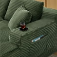 thumbnail image 5 of 133" Oversized Modular Sectional Sofa, Corduroy U Shaped Cloud Couch with Cup Holders and Side Pockets, 6 Seater Boneless Sofa for Living Room, Green, 5 of 6