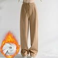 thumbnail image 2 of cfhntfmh Womens Sherpa Fleece Lined Sweatpants Winter Warm Wide Leg Jogger Pants Drawstring Baggy Comfy Lounge Trousers, 2 of 3