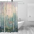 thumbnail image 2 of Yayeee Shower Curtain with Hooks 72"x72" Waterproof Fabric Bathroom Hanging Decor, Night Deer, 2 of 5