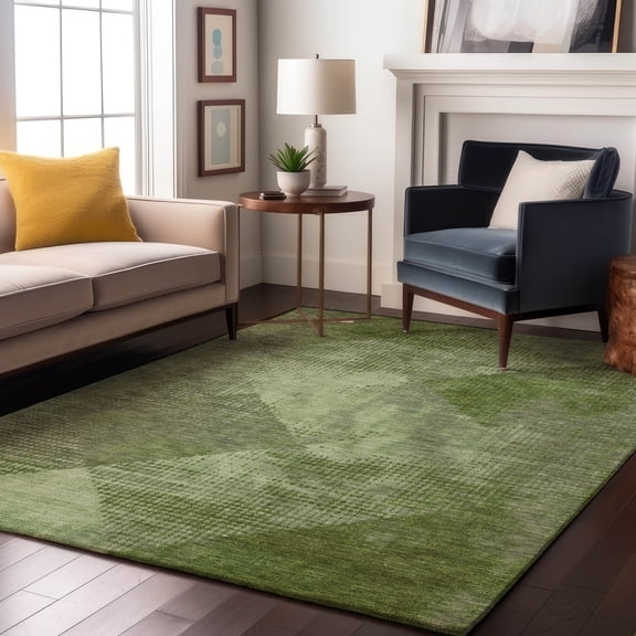 Addison Rugs Mayfield Premium Machine Washable Transitional Diamond Green Rectangle Rug, 9' x 12'
