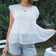 thumbnail image 4 of Moda mujer Casual primavera o-cuello pulóver sin mangas puntos blusa camiseta Tops Fridja  qr1711, 4 of 7