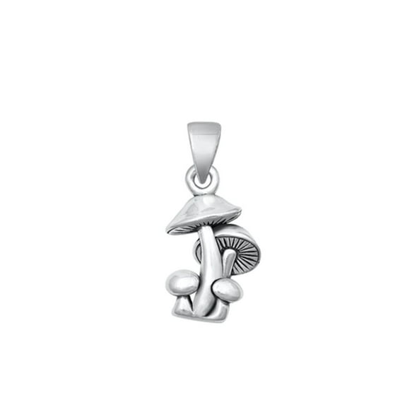 Sterling Silver Mushroom Pendant Toadstool High Polished Charm .925 New Jewelry Female Unisex