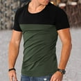 thumbnail image 2 of Men's T Shirt Summer Color Matching Crew Neck Base Shirt Men's Short Sleeved T Shirt, 2 of 9