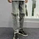 thumbnail image 4 of Pantalones vaqueros para hombre, pantalones rectos, vaqueros retro para hombre, parche gráfico Y2k, tendencia vintage 2024, verano, otoño, ropa suave coreana Xs, 4 of 4