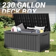 thumbnail image 2 of Nihsuao 230 Gallon Large Deck Box, Lockable Resin Outdoor Indoor Storage Box with Handles, Waterproof UV Resistant for Patio Furniture Cushions, Garden Tool, Pool Float, Black, 2 of 6