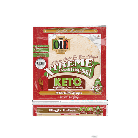 Olé Mexican Foods Xtreme Wellness Keto High Fiber Flour Tortilla Wraps, 7.9 oz, 8 Count