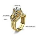 thumbnail image 5 of Skull Matching Rings Yellow Gold Plated Couple Rings 1CT CZ Wedding Ring Sets for Him and Her, 5 of 7
