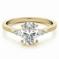 thumbnail image 3 of Solitaire Brilliance 2CT Oval Lab Grown Diamond With Side Pear 3-Stone Engagement Ring 10K Yellow Gold, Ring Size 4, 3 of 5