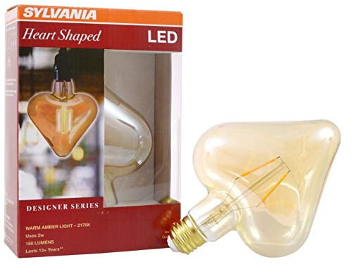 SYLVANIA LED Vintage Heart Shaped Light Bulb, 2175K Amber Glow, 1 pack